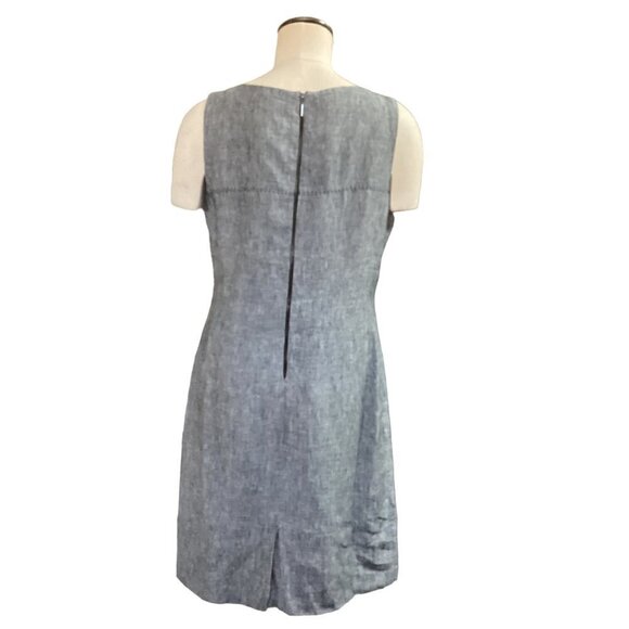 Saint Tropez West Washable Linen Sleeveless Sheath Dress Sz 14 Gray 123A - Picture 4 of 8